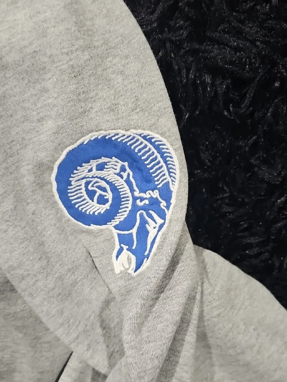 47 Men's Gray and Blue RAMS Pullover Hoodie